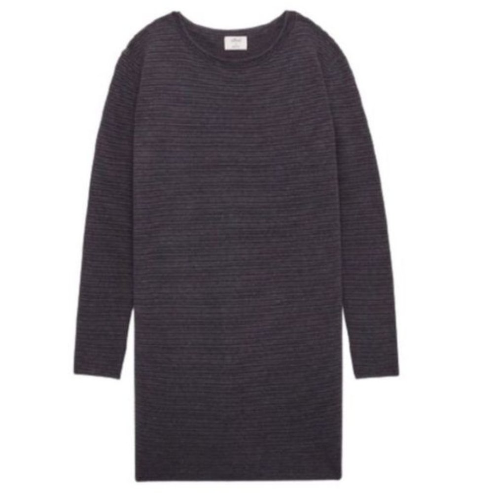 Aritzia Wilfred Campanule Black Ribbed Long Sleeve Sweater Dress  Sz XS